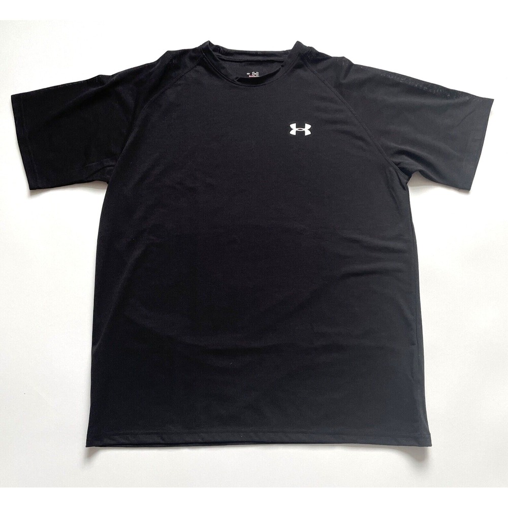 Under Armour Black Heatgear Loose Fit Casual Short Sleeve T Shirt Adult Size Lg